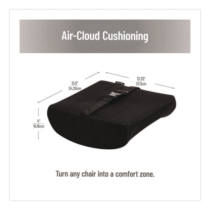Memory Foam Ergonomic Lumbar Support Chair Cushion, 4 x 13.5 x 12.25, Black