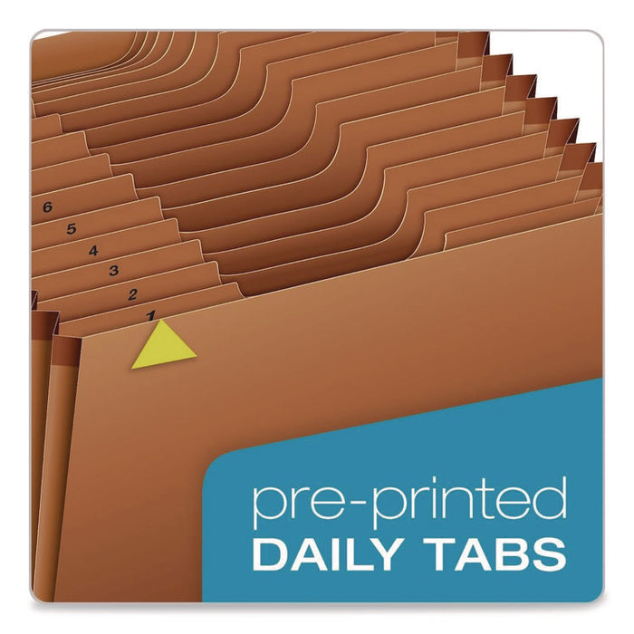 Heavy-Duty Expanding File, 31 Sections, 1/3-Cut Tabs, Legal Size, Redrope