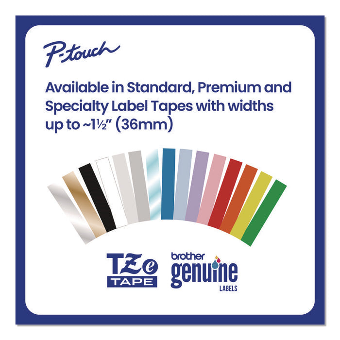 TZe Standard Adhesive Laminated Labeling Tapes, 0.47" x 26.2 ft, Black on White, 2/Pack
