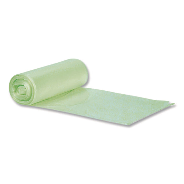 Biotuf Compostable Can Liners, 64 gal, 1 mil, 47" x 60", Green, 20 Bags/Roll, 5 Rolls/Carton