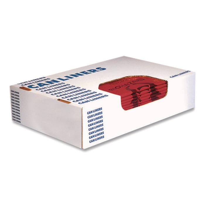 Healthcare Biohazard Printed Low-Density Can Liners, Infectious Waste, 30 gal, 3 mil, 30" x 43", Red, 100/Carton