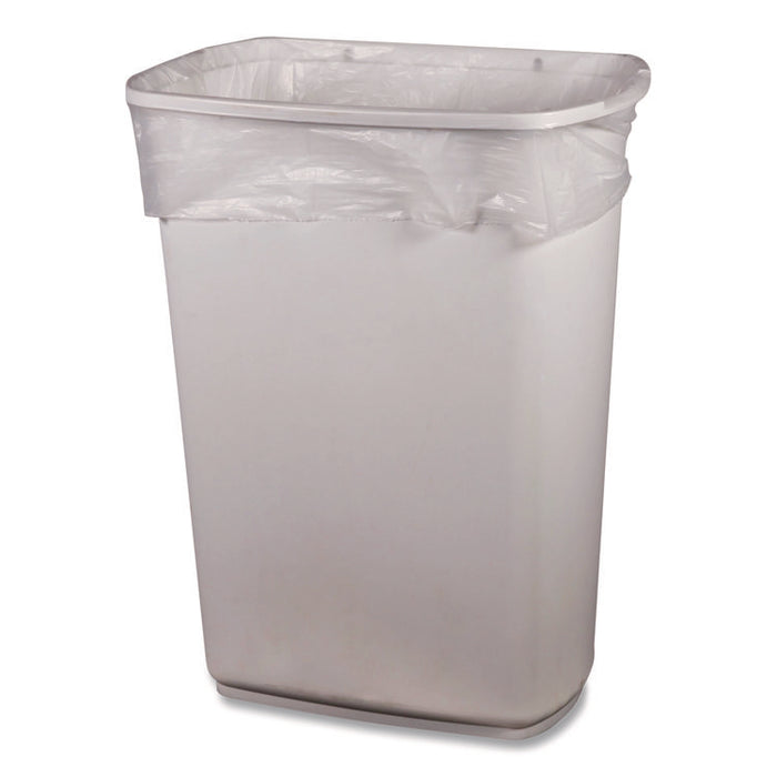 Mineral-Reinforced High-Density Waste Can Liners, 33 gal, 22.1 mic, 33" x 46", Natural, 25 Bags/Roll, 10 Rolls/Carton