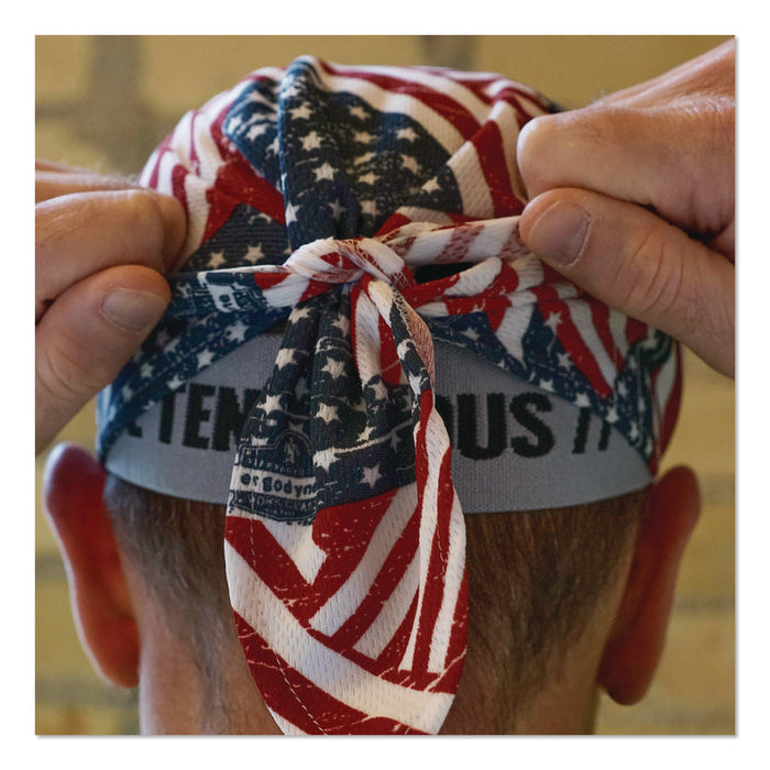 Chill-Its 6615 High-Performance Bandana Doo Rag with Terry Cloth Sweatband, One Size Fits Most, Stars and Stripes