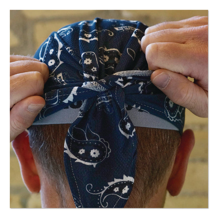 Chill-Its 6615 High-Performance Bandana Doo Rag with Terry Cloth Sweatband, One Size Fits Most, Navy Western