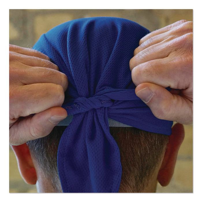 Chill-Its 6615 High-Performance Bandana Doo Rag with Terry Cloth Sweatband, One Size Fits Most, Blue