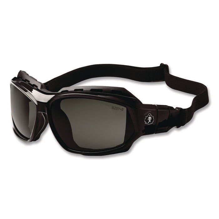 Skullerz Loki Safety Glasses/Goggles, Black Full Frame, Smoke Dual Lens