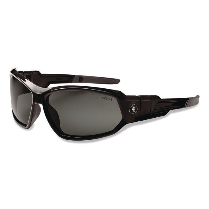 Skullerz Loki Safety Glasses/Goggles, Black Full Frame, Smoke Dual Lens