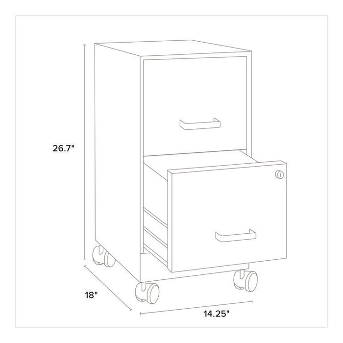 Two-Drawer Mobile Vertical File, 2 Letter-Size File Drawers, 14.25 x 18 x 26.7, Navy