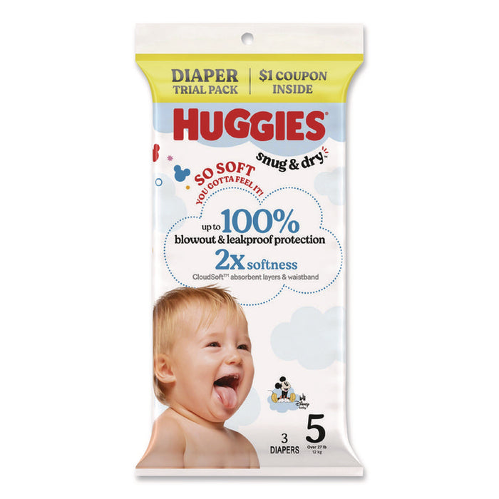 Snug and Dry, Size 5, Over 27 lbs, Disney Design, 3 Diapers/Pack, 30 Packs/Carton