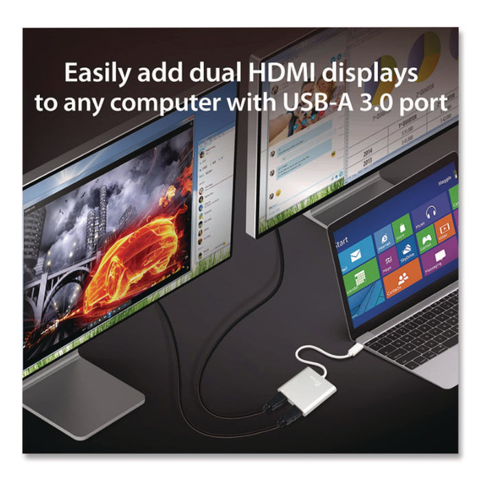 USB to HDMI Adapter, 7.87", Silver/White