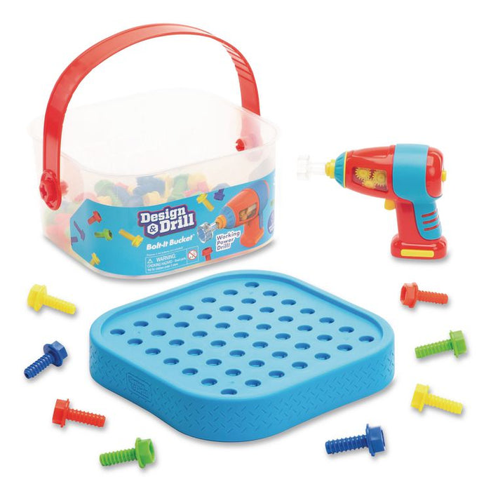 Design and Drill Bolt-It Bucket, Ages 3 to 7, 53 Pieces