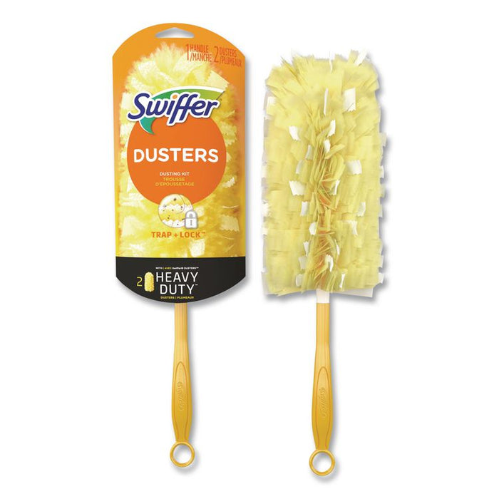 Heavy Duty Dusters Starter Kit, 6" Handle with Two Disposable Dusters