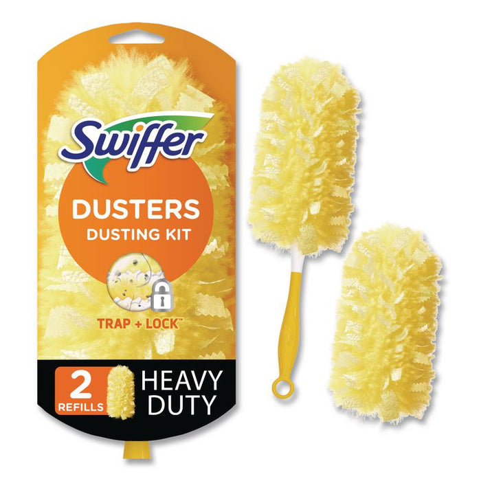 Heavy Duty Dusters Starter Kit, 6" Handle with Two Disposable Dusters