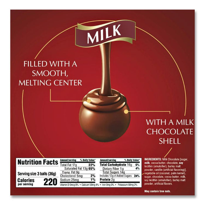 Lindor Milk Chocolate Truffles, 25.4 oz Box, 60/Box