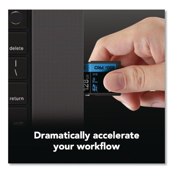 High-Performance PRO BLUE Series SDXC Memory Card, UHS-I V30 U1 Class 10, 128 GB
