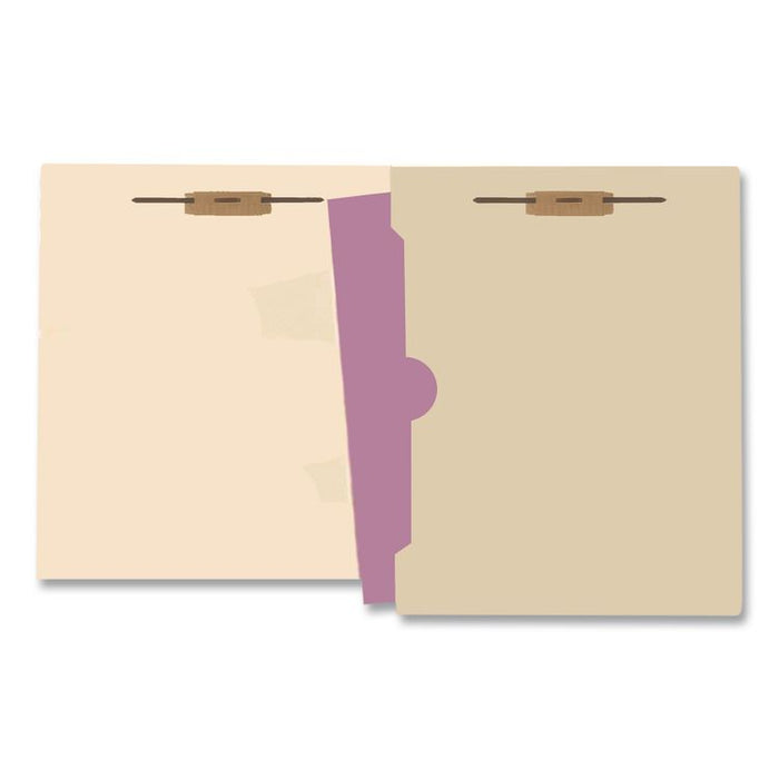 Full Pocket End Tab Fastener Folders, Straight Tab, Expands 0.75", 2 Fasteners, Letter Size, Manila, 50/Box