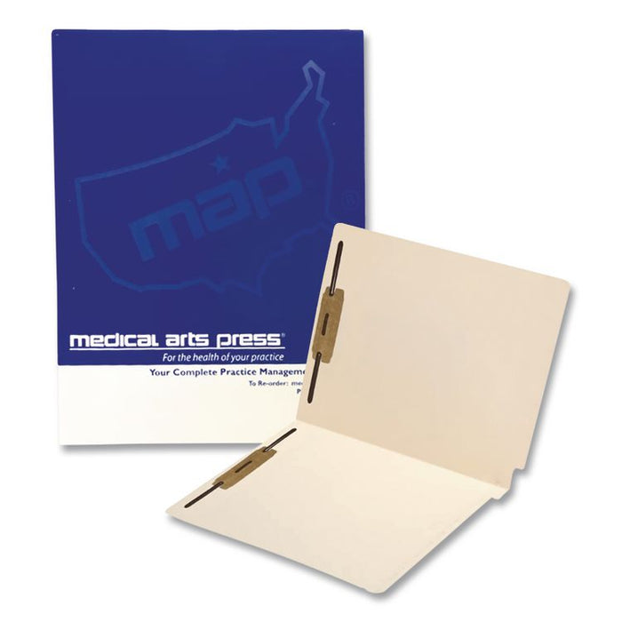 End Tab Folder with Pockets, Straight Tabs, Letter Size, Manila, 50/Box