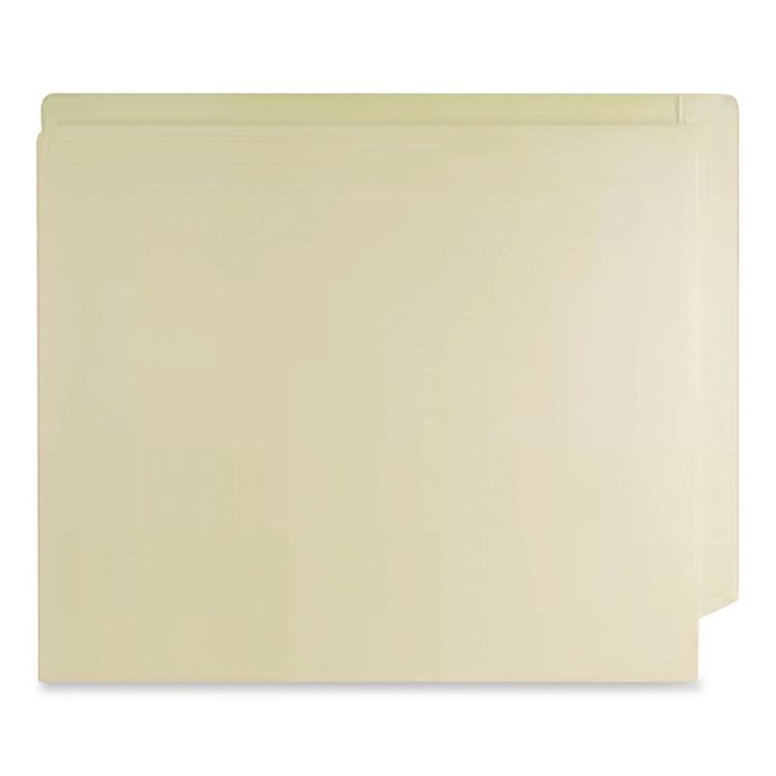 End Tab Fastener Folders, Straight Tab, Expands 0.75", 2 Fasteners, Letter Size, Manila, 250/Carton