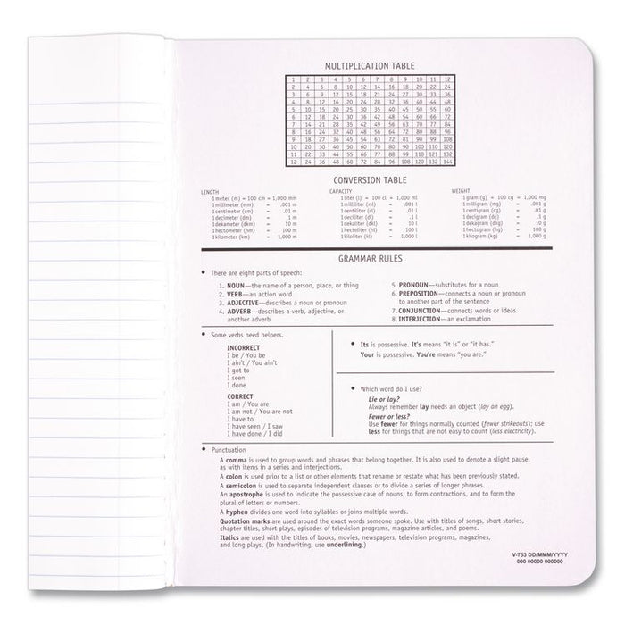 Composition Book, Wide/Legal Rule, Black Cover, (100) 9.75 x 7.5 Sheets
