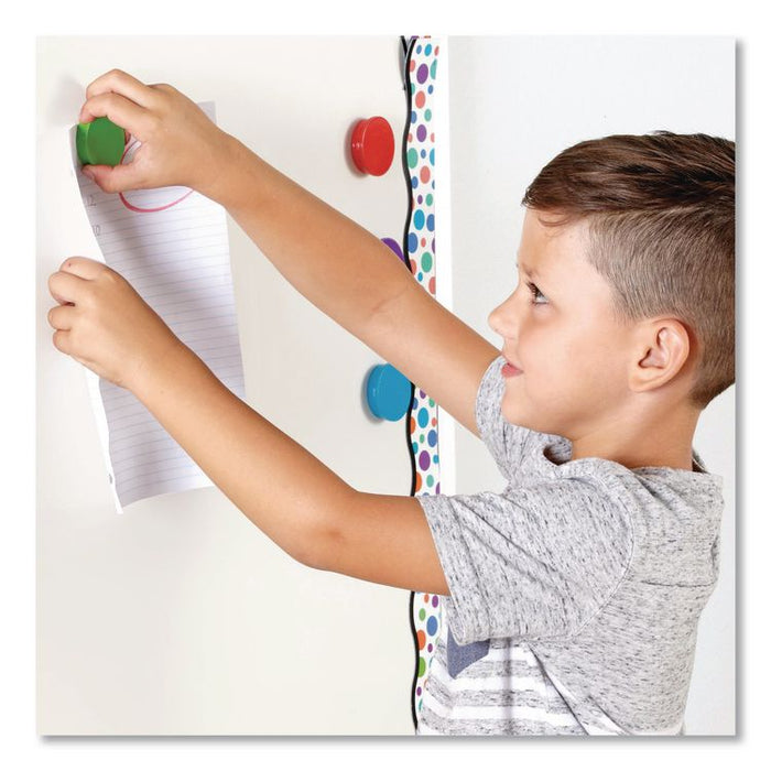 Super Strong Magnets, Small, 1.5" Diameter, Assorted Colors, 4 Pieces