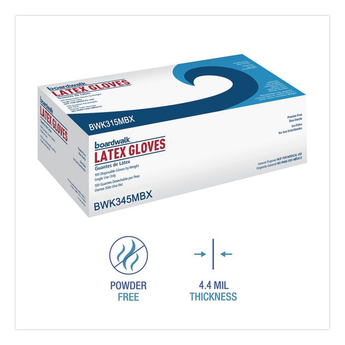 General-Purpose Latex Gloves, Powder-Free, Medium, 4.4 mil Thick, 9.5" Long, Natural, 100/Box, 10 Boxes/Carton
