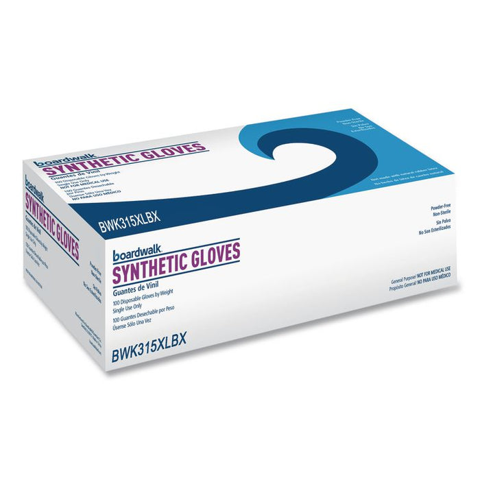 Powder-Free Synthetic Vinyl Gloves, X-Large, 4 mil Thick, 9.5" Long, Cream, 100/Box, 10 Boxes/Carton
