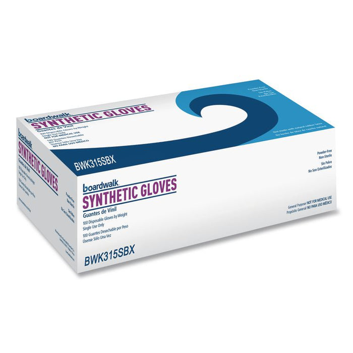 Powder-Free Synthetic Vinyl Gloves, Small, 4 mil Thick, 9.5" Long, Cream, 100/Box, 10 Boxes/Carton