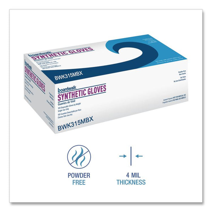 Powder-Free Synthetic Vinyl Gloves, Medium, 4 mil Thick, 9.5" Long, Cream, 100/Box, 10 Boxes/Carton