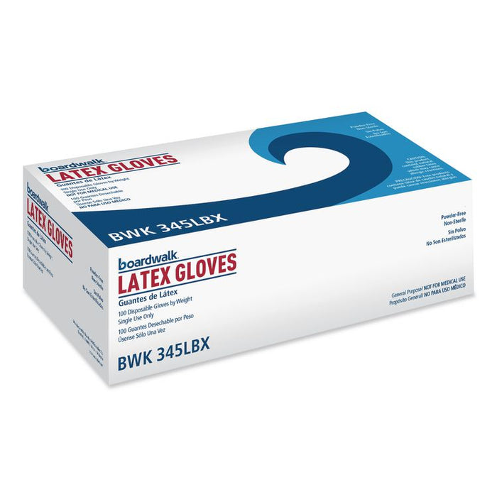 General-Purpose Latex Gloves, Powder-Free, Large, 4.4 mil Thick, 9.5" Long, Natural, 100/Box, 10 Boxes/Carton