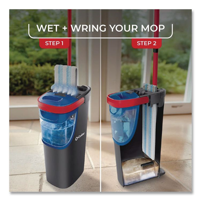 H2prO Flat Mop Head Replacement, 9.25 x 4.38, Blue/White, 2/Pack