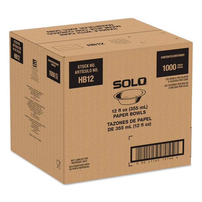 Compostable Paper Dinnerware, ProPlanet Seal, Bowl, 12 oz, White, 1,000/Carton