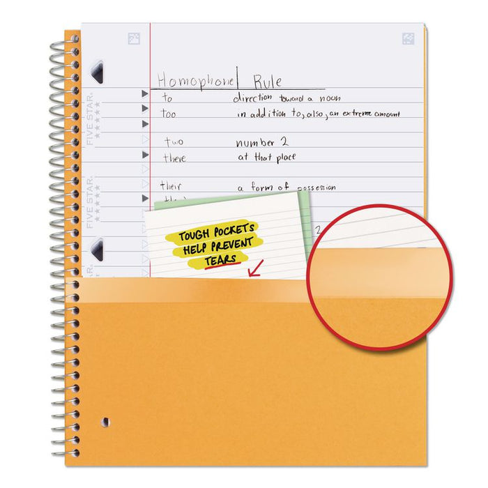 Wirebound Notebook, 1-Subject, Wide/Legal Rule, Red Cover, (100) 10.5 x 8 Sheets