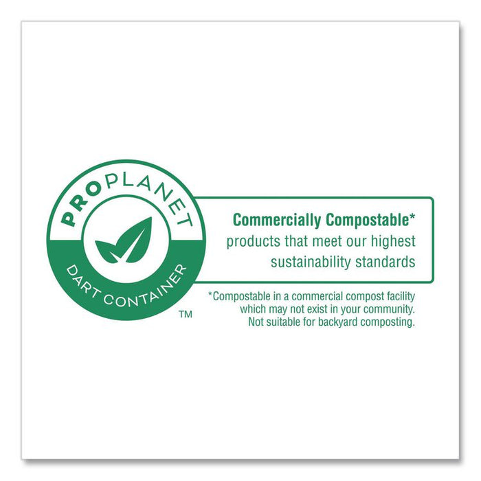 Compostable Paper Dinnerware, ProPlanet Seal, Plate, 10" dia, White, 500/Carton