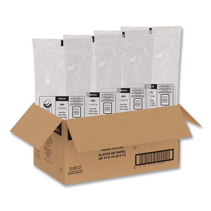 Compostable Paper Dinnerware, ProPlanet Seal, Plate, 8.5" dia, White, 500/Carton