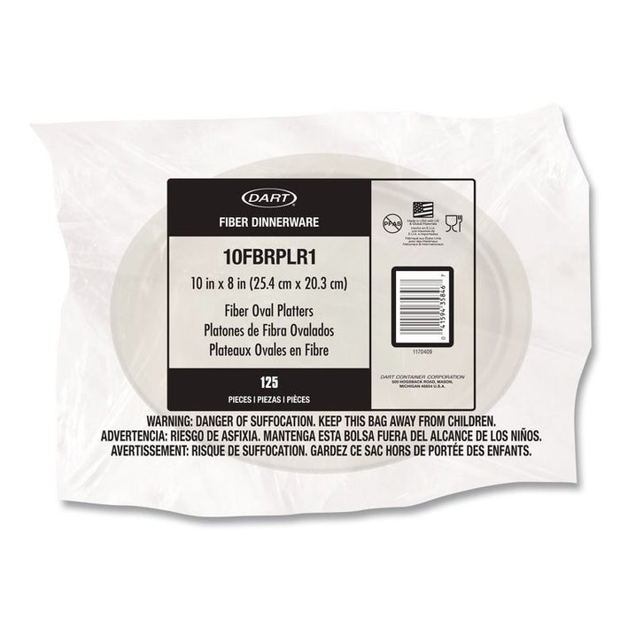 Compostable Molded Fiber Dinnerware, ProPlanet Seal, Platter, 10" Diameter, Natural, 500/Carton