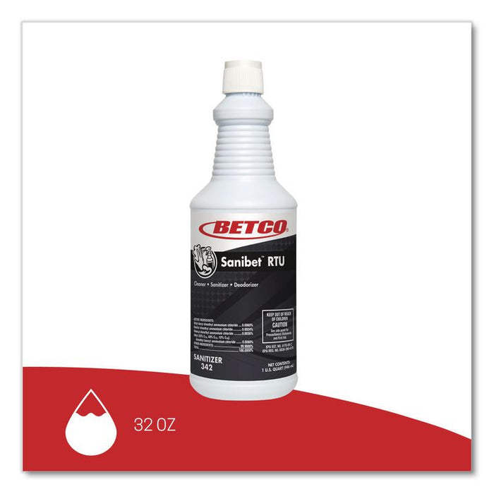 Sanibet RTU Sanitizer and Surface Cleaner, Unscented, 32 oz Bottle