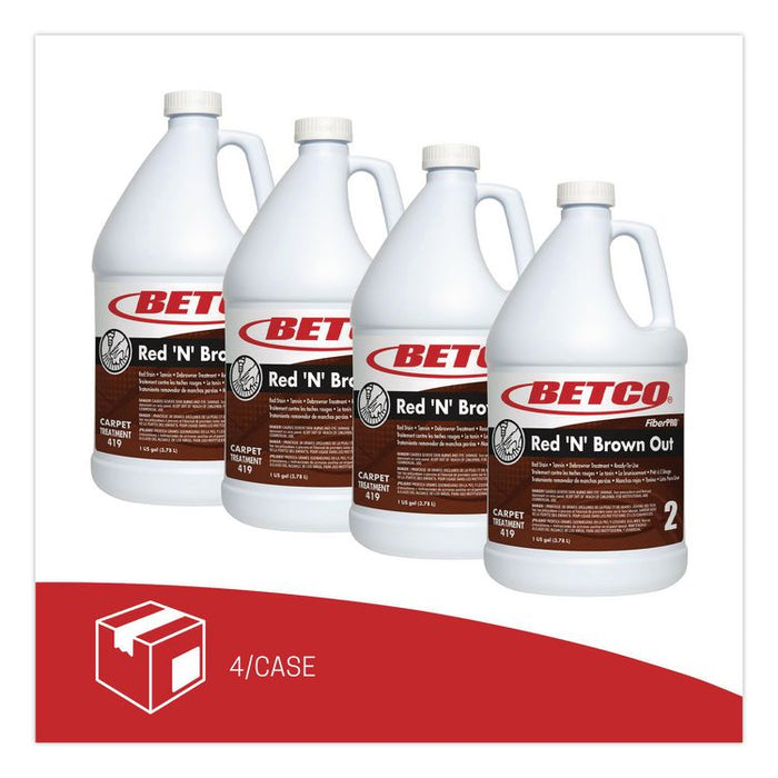 FiberPro Red 'N' Brown Out, Fragrance-Free, 1 gal Bottle, 4/Carton