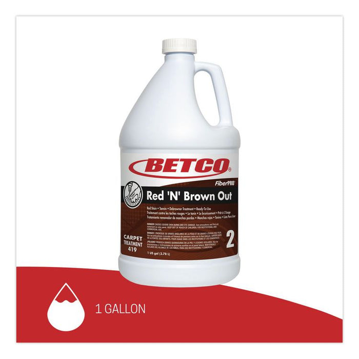 FiberPro Red 'N' Brown Out, Fragrance-Free, 1 gal Bottle, 4/Carton