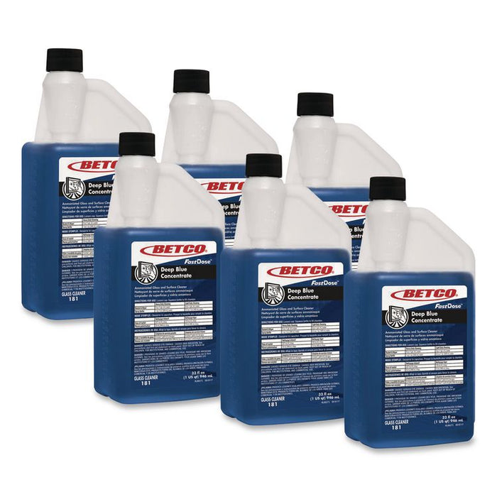 Deep Blue Glass and Surface Cleaner, 32 oz Bottle, 6/Carton