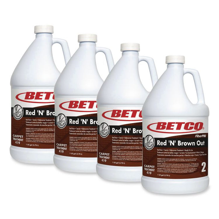 FiberPro Red 'N' Brown Out, Fragrance-Free, 1 gal Bottle, 4/Carton