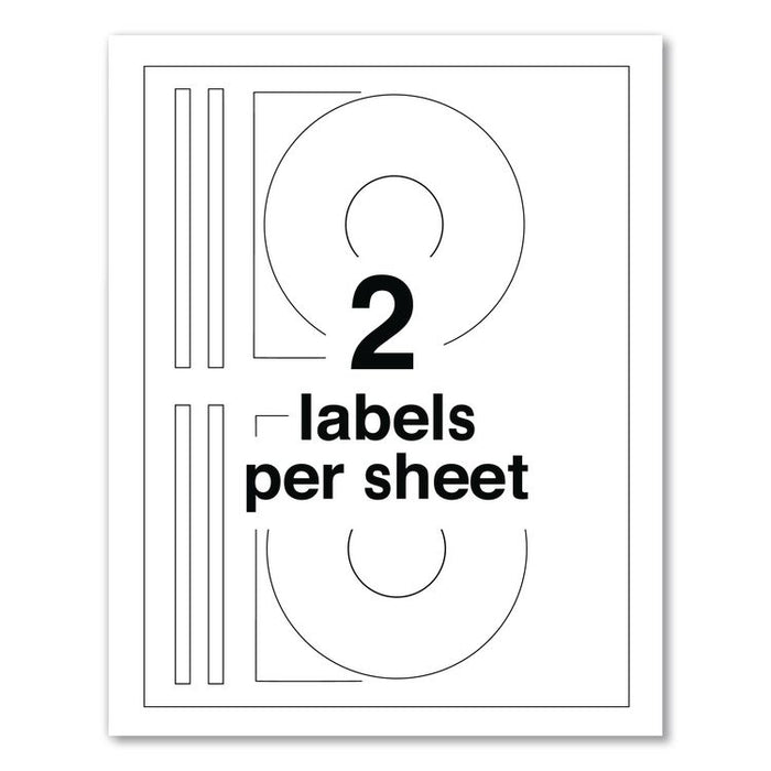 Full Face CD Labels, Matte White, 40/Pack