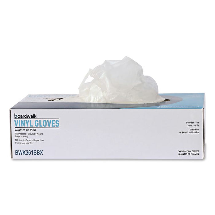 Exam Vinyl Gloves, Powder-Free, Small, 3.6 mil Thick, 9.5" Long, Clear, 100/Box