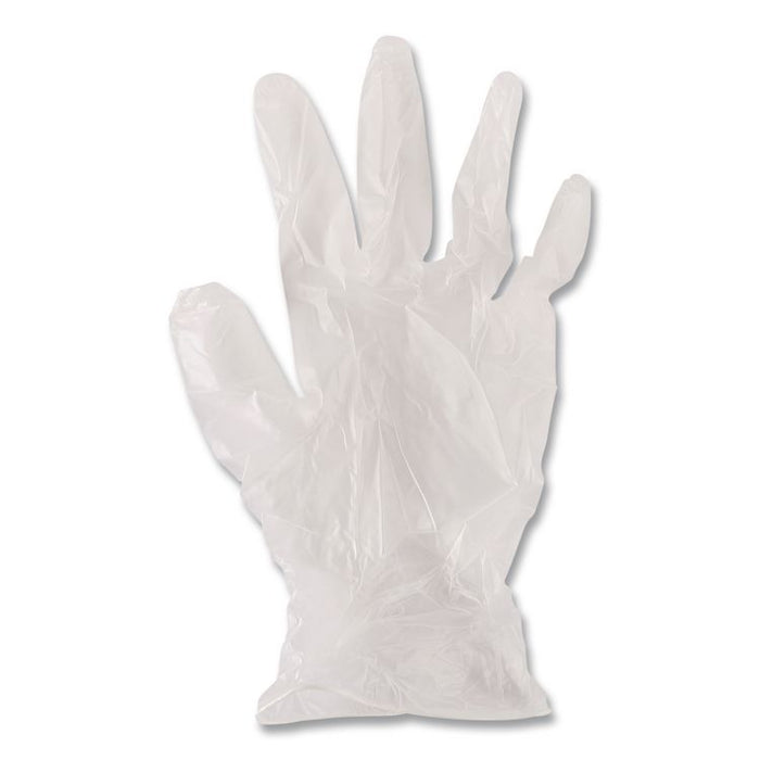 Exam Vinyl Gloves, Powder-Free, Small, 3.6 mil Thick, 9.5" Long, Clear, 100/Box, 10 Boxes/Carton
