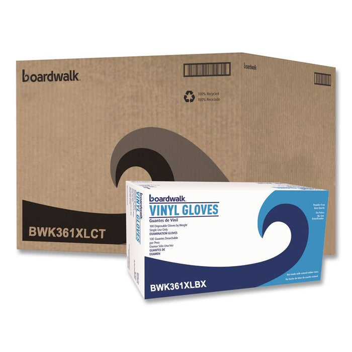 General Purpose Vinyl Gloves, Powder-Free, Large, 2.6 mil Thick, 9.5" Long, Clear, 100/Box, 10 Boxes/Carton