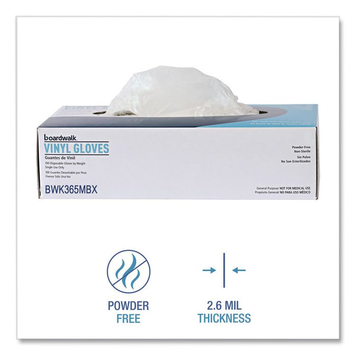 General Purpose Vinyl Gloves, Powder-Free, Medium, 2.6 mil Thick, 13" Long, Clear, 100/Box