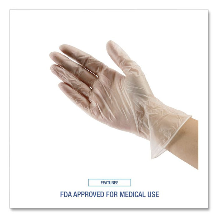 General Purpose Vinyl Gloves, Powder-Free, Small, 2.6 mil Thick, 9.5" Long, Clear, 100/Box
