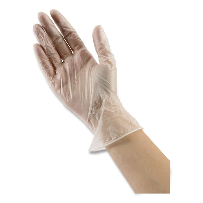 General Purpose Vinyl Gloves, Powder-Free, Small, 2.6 mil Thick, 9.5" Long, Clear, 100/Box, 10 Boxes/Carton