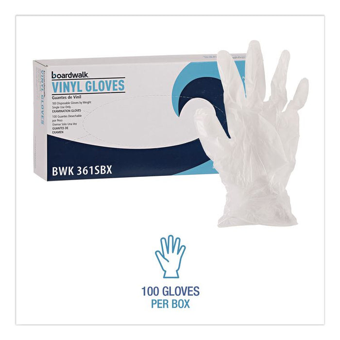 Exam Vinyl Gloves, Powder-Free, Large, 3.6 mil Thick, 9.5" Long, Clear, 100/Box