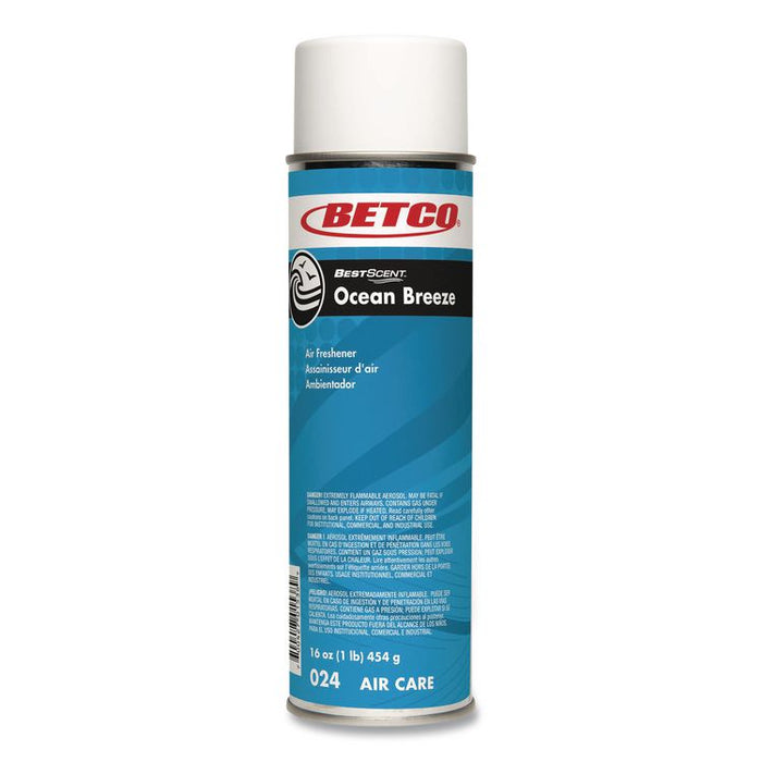 BestScent Ocean Breeze Deodorizer, Ocean Breeze, 19 oz Can, 12/Carton
