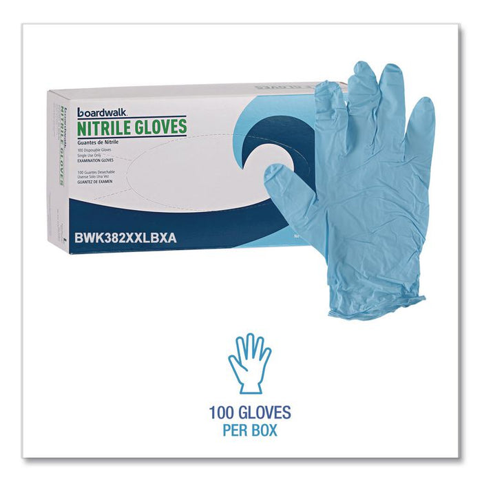 Disposable Examination Nitrile Gloves, Powder-Free, XX-Large, 5 mil Thick, 9.5" Long, Blue, 100/Box, 10 Boxes/Carton